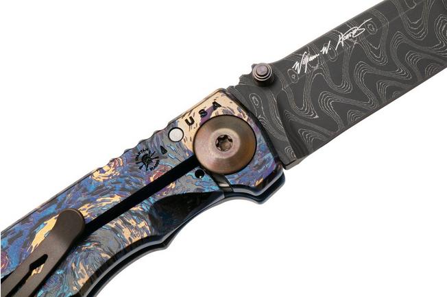 Afbeelding voor Spartan Blades Harsey Folder 3.25 Starry Knife Special Edition USSF10C-STRNGT-DAM Chad Nichols Damascus, Titanium, Knivesandtools Exclusive zakmes