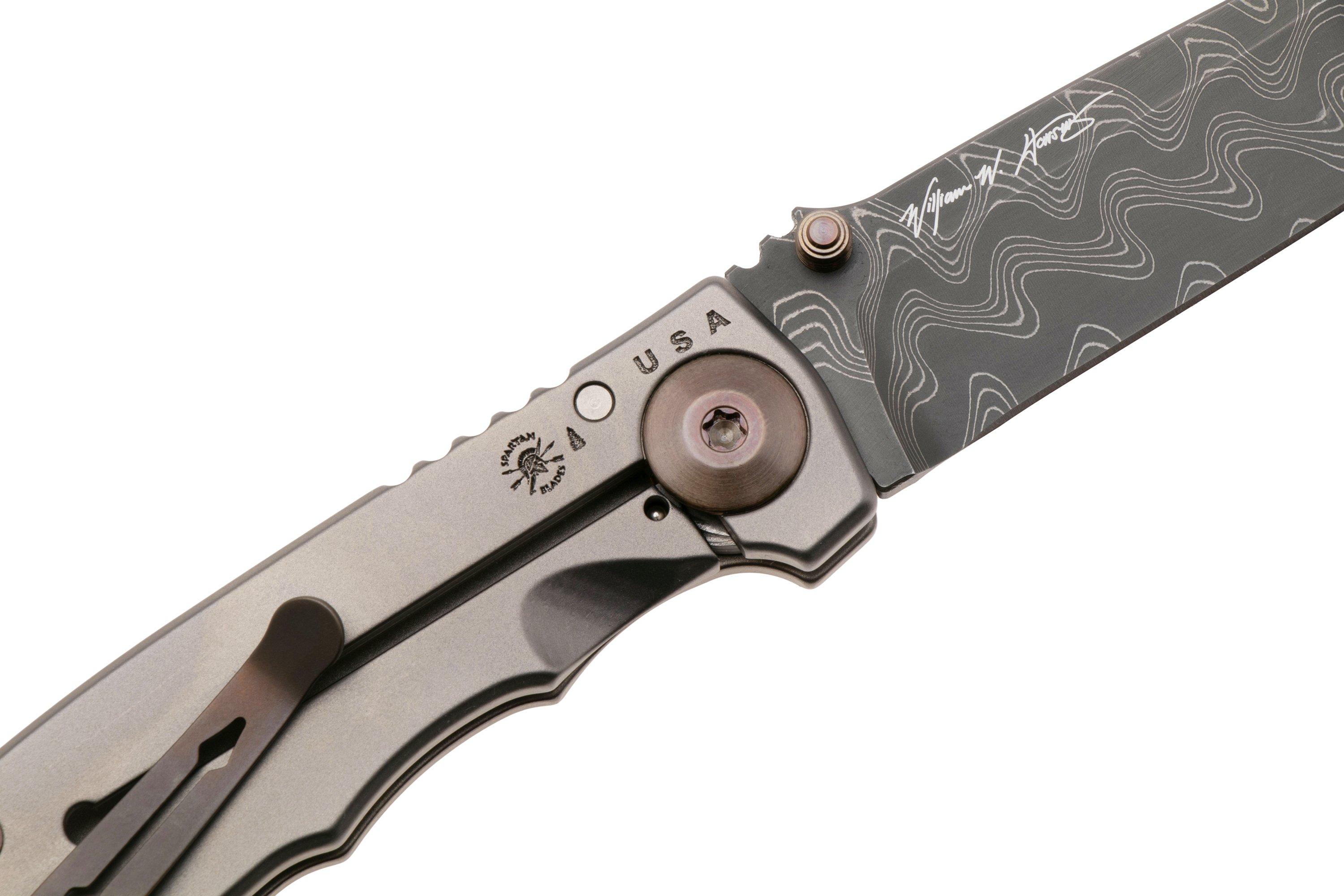 Spartan Harsey Folder 3.25 SF10DMBZ, Damascus, Silver/Bronze/Gold ...