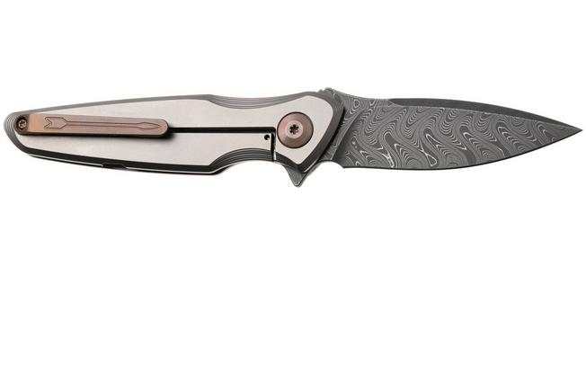 Afbeelding voor Spartan Blades Pandia SF16DMBZ Chad Nichols Damascus, Titanium, Bronze Hardware, zakmes