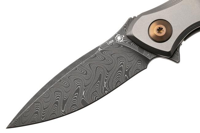 Afbeelding voor Spartan Blades Pandia SF16DMBZ Chad Nichols Damascus, Titanium, Bronze Hardware, zakmes