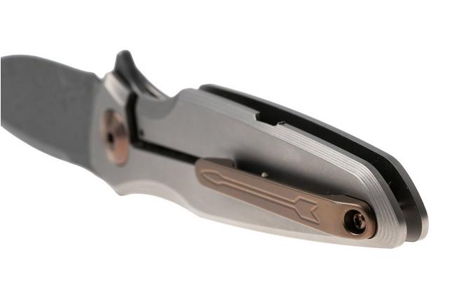 Afbeelding voor Spartan Blades Pandia SF16DMBZ Chad Nichols Damascus, Titanium, Bronze Hardware, zakmes
