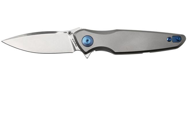 Afbeelding voor Spartan Blades Pandia SF16SWBL Stonewashed CPM MagnaCut, Titanium, Blue Hardware, zakmes