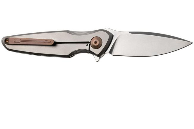 Afbeelding voor Spartan Blades Pandia SF16SWBZ Stonewashed CPM MagnaCut, Titanium, Bronze Hardware, zakmes