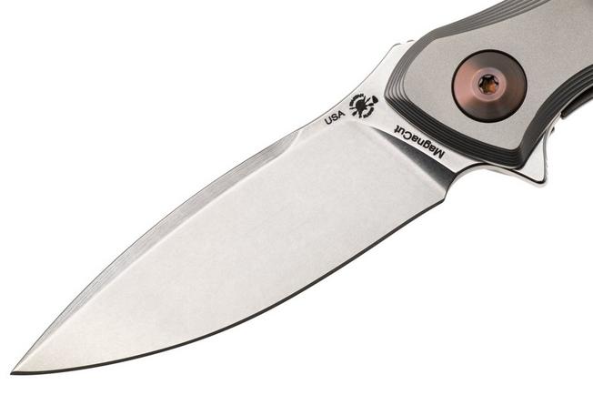 Afbeelding voor Spartan Blades Pandia SF16SWBZ Stonewashed CPM MagnaCut, Titanium, Bronze Hardware, zakmes