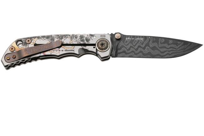 Immagine per Spartan Blades Harsey Folder, Long Gunner Edition SF5CSDAMLONGGUN, Damascus, Ronin Tactics Titanium coltello da tasca, Bill Harsey design