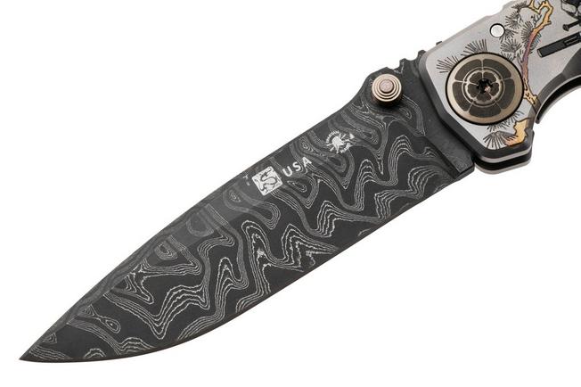 Immagine per Spartan Blades Harsey Folder, Long Gunner Edition SF5CSDAMLONGGUN, Damascus, Ronin Tactics Titanium coltello da tasca, Bill Harsey design