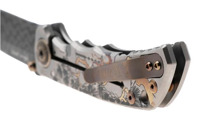 Immagine per Spartan Blades Harsey Folder, Long Gunner Edition SF5CSDAMLONGGUN, Damascus, Ronin Tactics Titanium coltello da tasca, Bill Harsey design