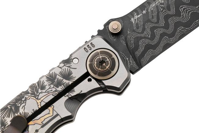 Immagine per Spartan Blades Harsey Folder, Long Gunner Edition SF5CSDAMLONGGUN, Damascus, Ronin Tactics Titanium coltello da tasca, Bill Harsey design