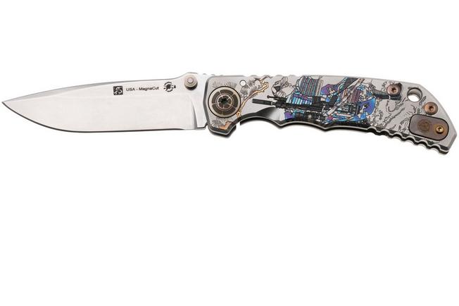 Bild für Spartan Blades Harsey Folder, Long Gunner Edition SF5CSLONGGUN, Satin CPM MagnaCut, Ronin Tactics Titanium Taschenmesser, Bill Harsey Design