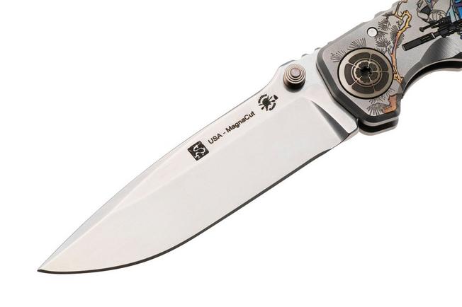 Bild für Spartan Blades Harsey Folder, Long Gunner Edition SF5CSLONGGUN, Satin CPM MagnaCut, Ronin Tactics Titanium Taschenmesser, Bill Harsey Design