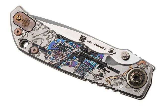 Bild für Spartan Blades Harsey Folder, Long Gunner Edition SF5CSLONGGUN, Satin CPM MagnaCut, Ronin Tactics Titanium Taschenmesser, Bill Harsey Design