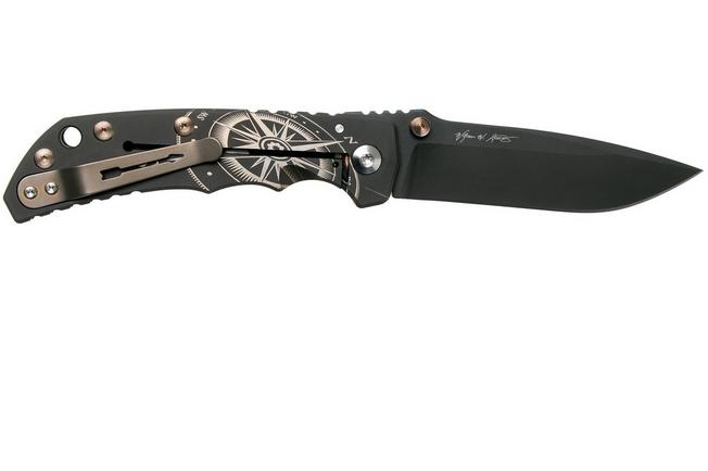 Image for Spartan Blades Harsey Folder SHF, Ti, 2019 S.E., Golden Compass