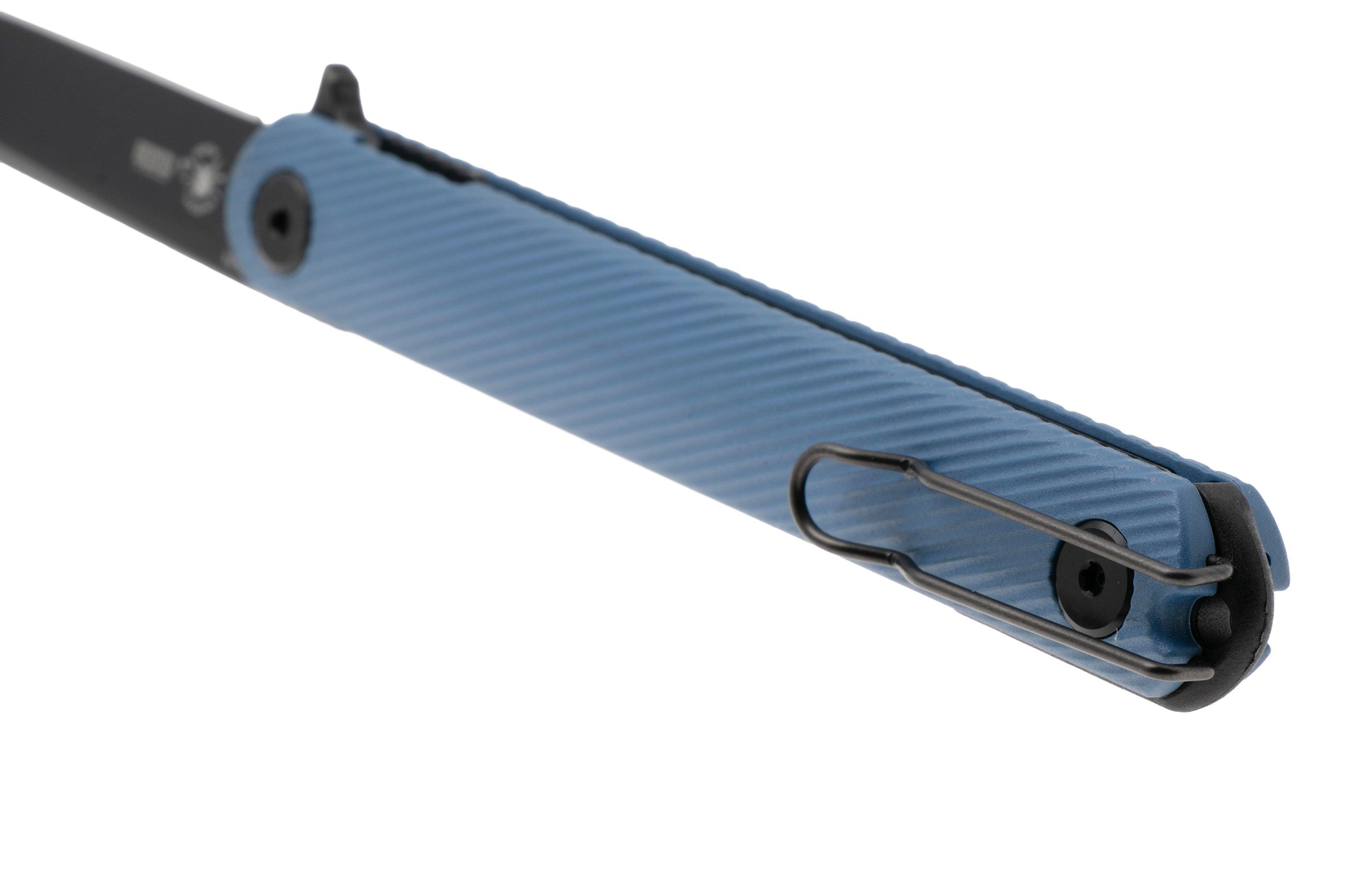 Spartan Blades Nemec Folder SFBL12BL, Black PVD CPM S35VN, Blue