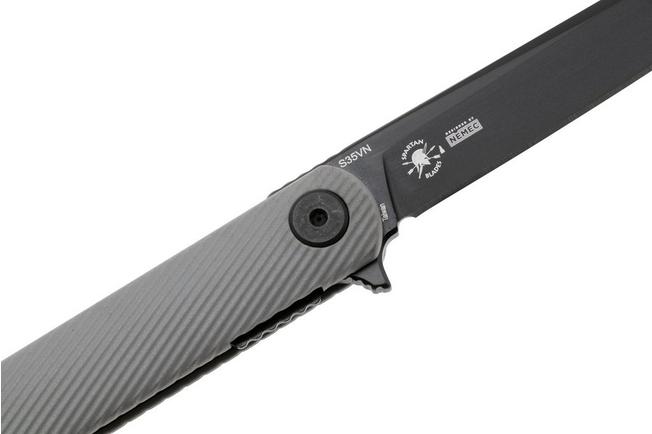 Immagine per Spartan Blades Nemec Folder SFBL12GY, Black PVD CPM S35VN, Gray Sculpted GFN coltello da tasca, Ondřej Němec design
