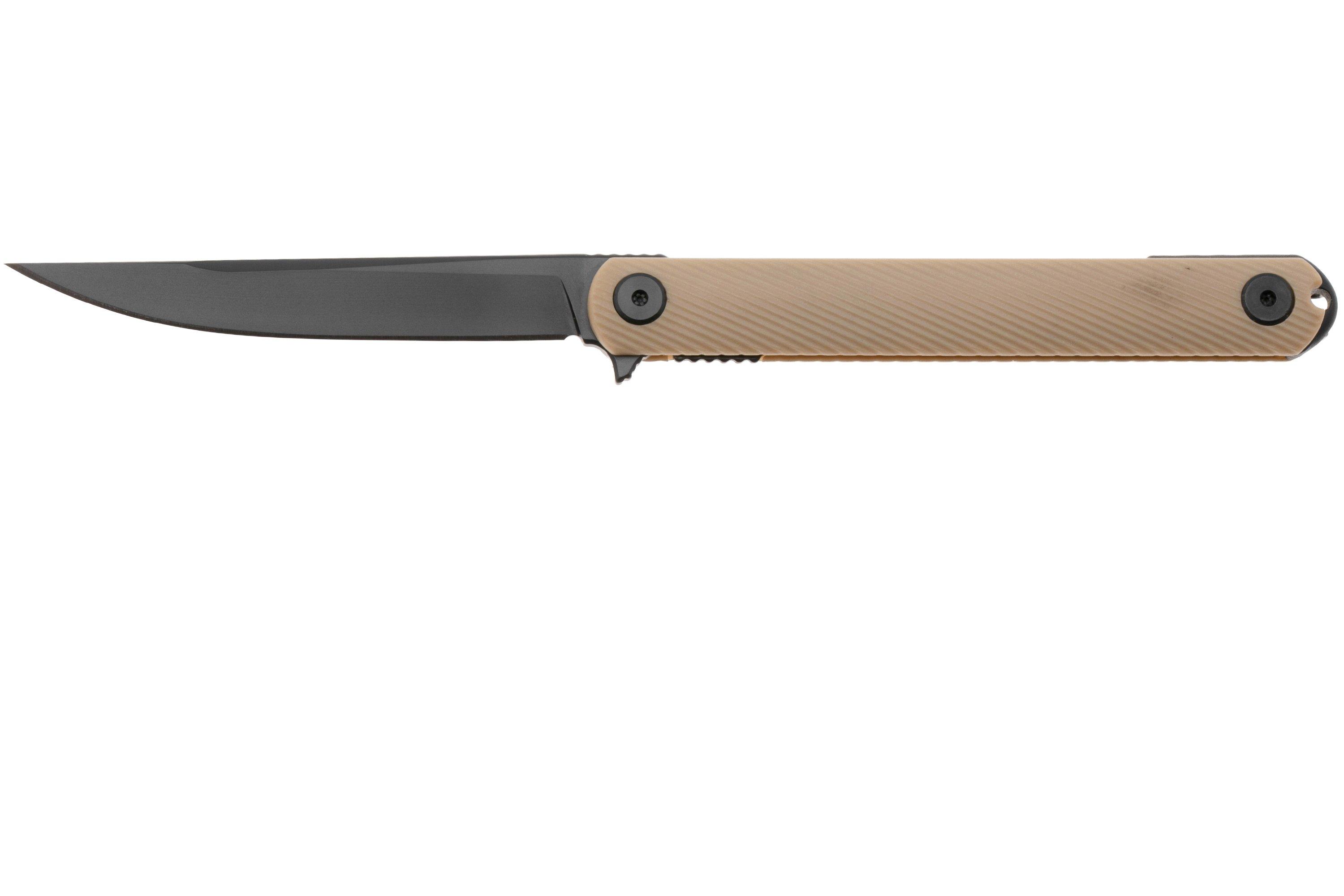 Spartan Blades Nemec Folder SFBL12TN, Black PVD CPM S35VN, Tan