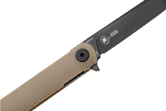 Immagine per Spartan Blades Nemec Folder SFBL12TN, Black PVD CPM S35VN, Tan Sculpted GFN coltello da tasca, Ondřej Němec design