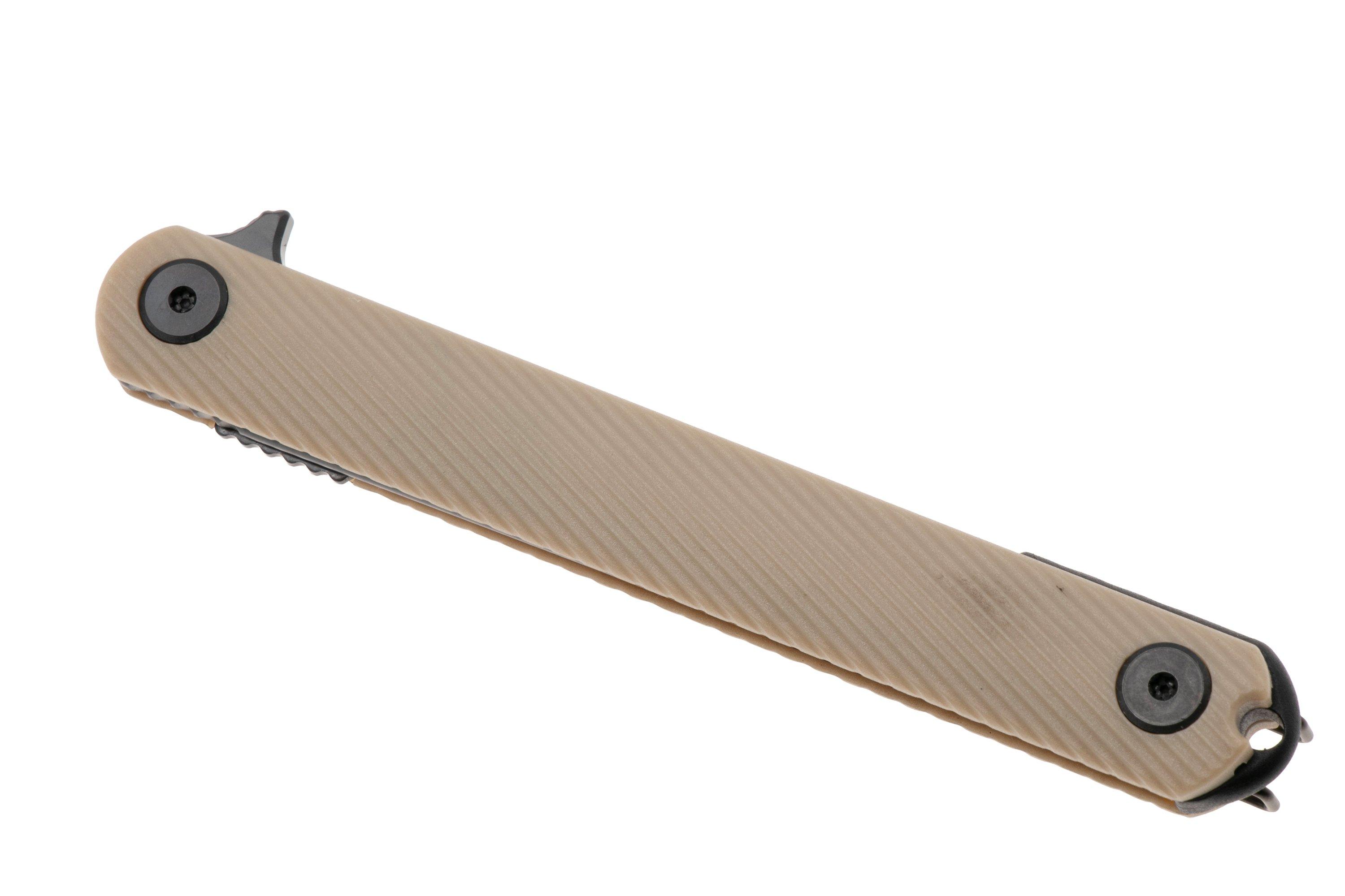 Spartan Blades Nemec Folder SFBL12TN, Black PVD CPM S35VN, Tan