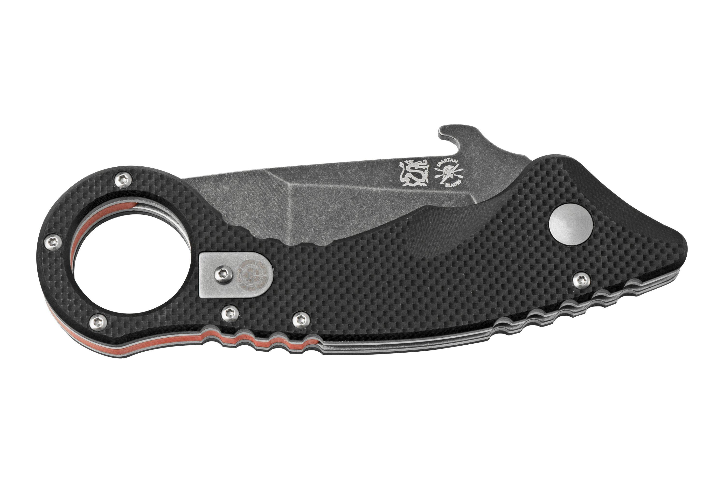 Coltello Spartan Blades SHOTO G10 – Modello SFBL9BK, Colore Nero/Rosso