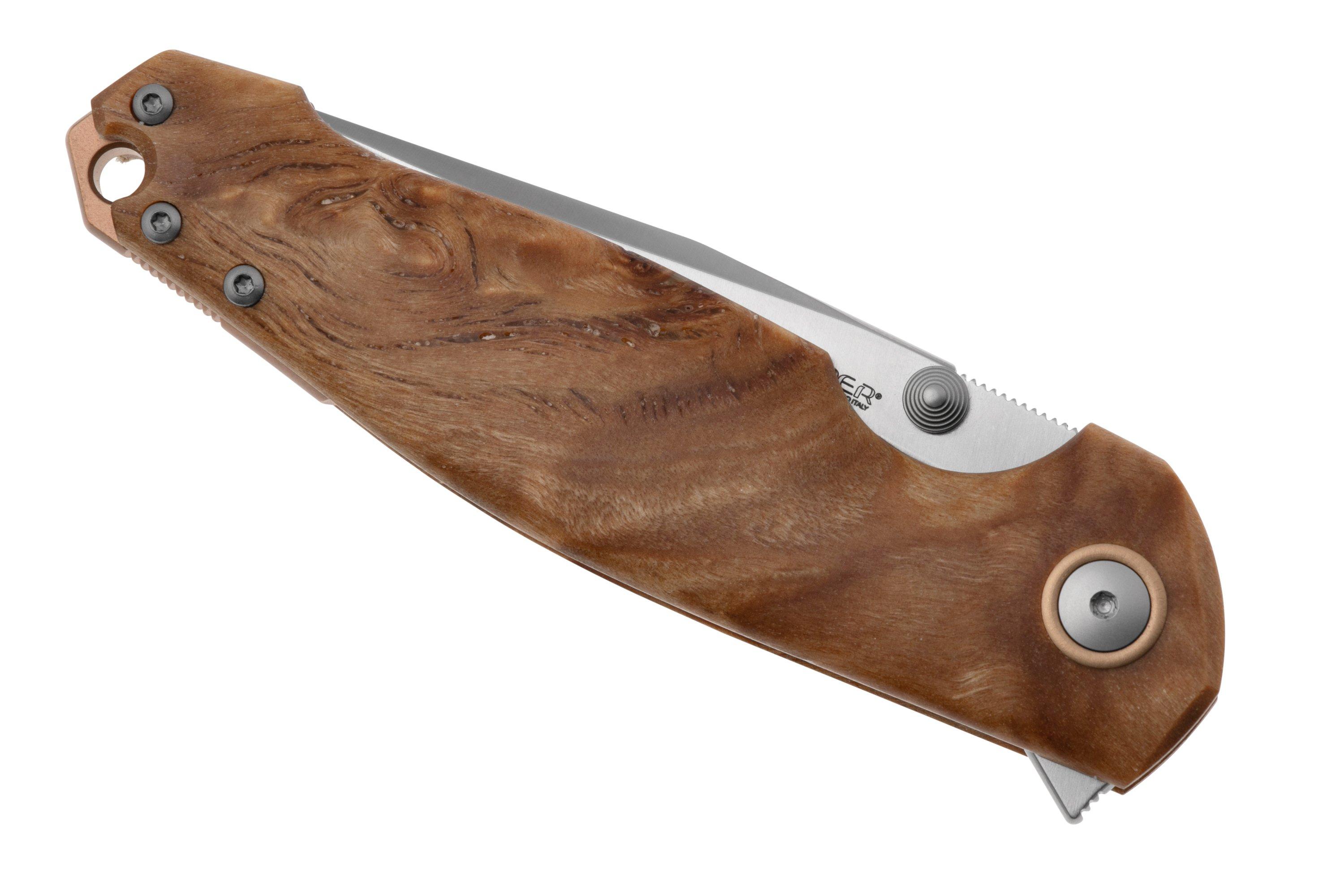 Viper Katla V5985PI Satin Böhler M390, Flamed Poplar, pocket knife