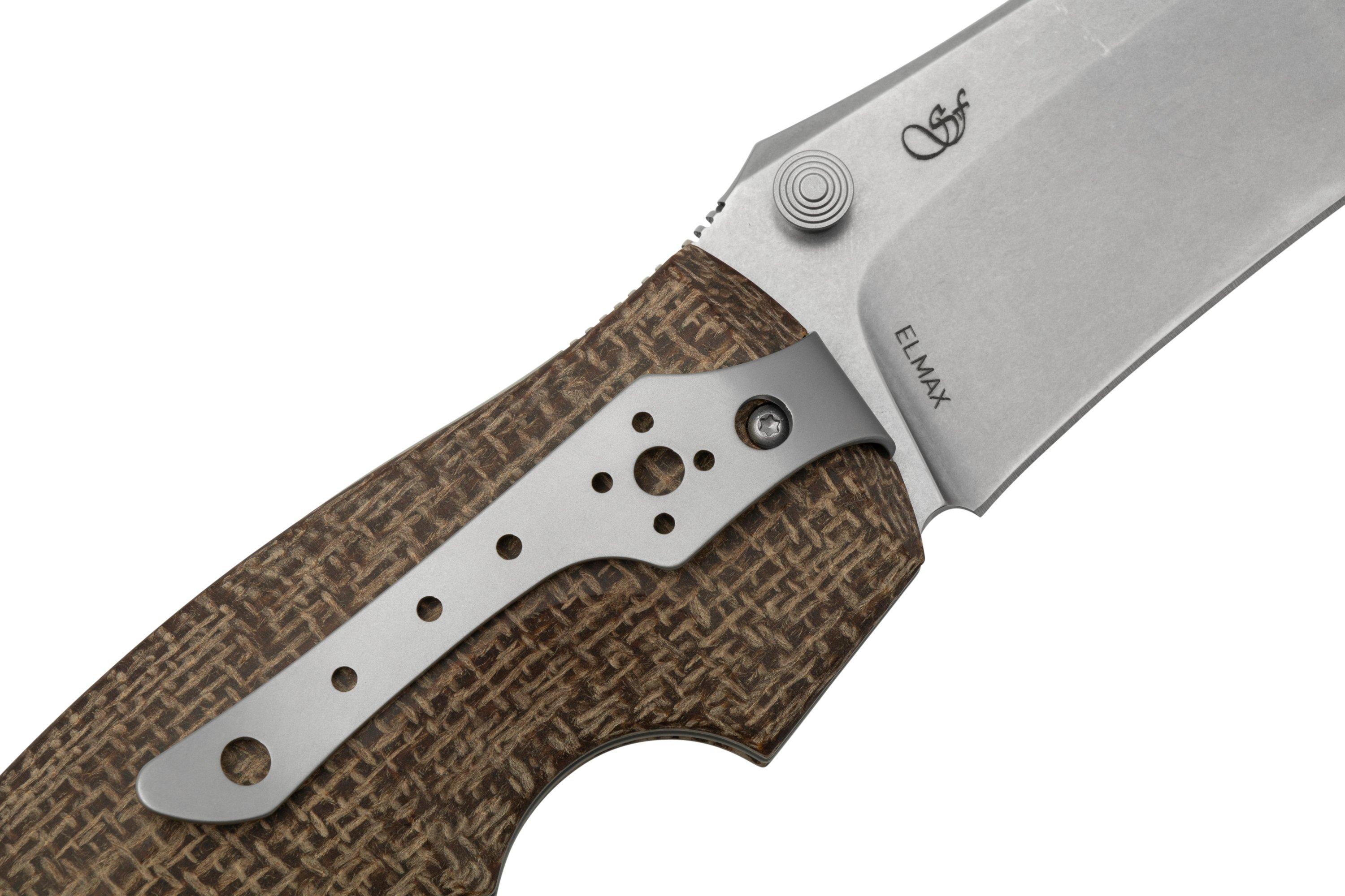 Viper Rhino 1, V5903IM, Stonewash Elmax, Brown Burlap Micarta pocket