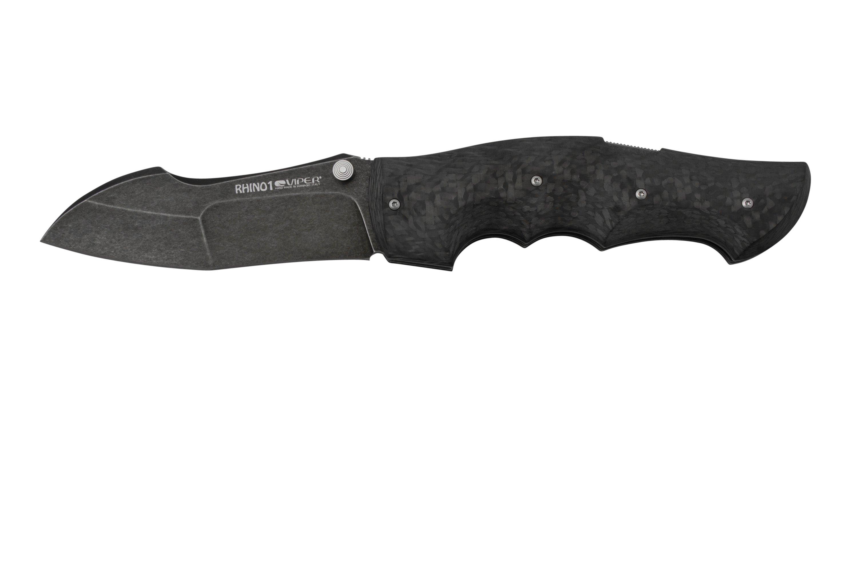 Viper Rhino 1, V5905FC, Blackwash Elmax, Carbonfiber zakmes, Fabrizio