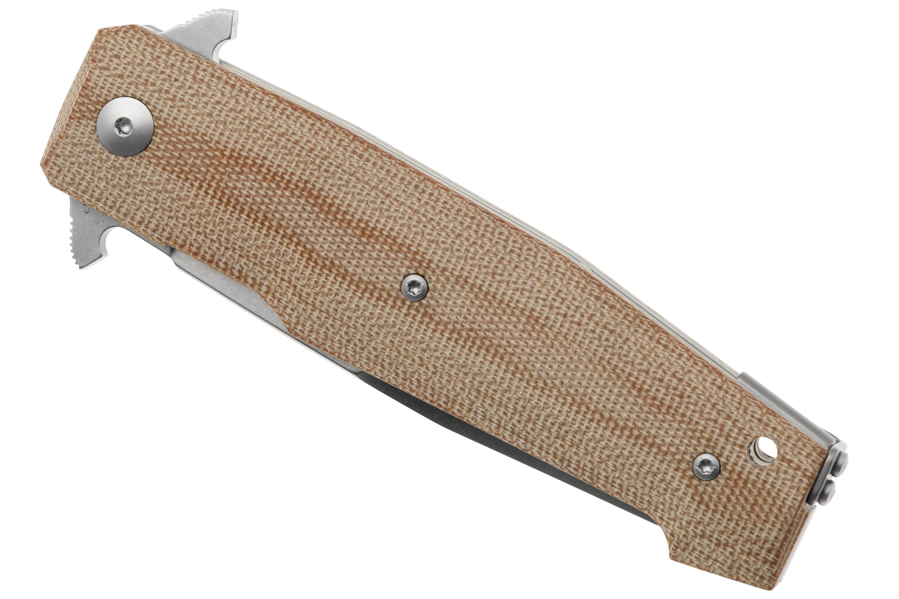 Viper Keeper 2 V6000CN Stonewashed Elmax, Natural Canvas Micarta