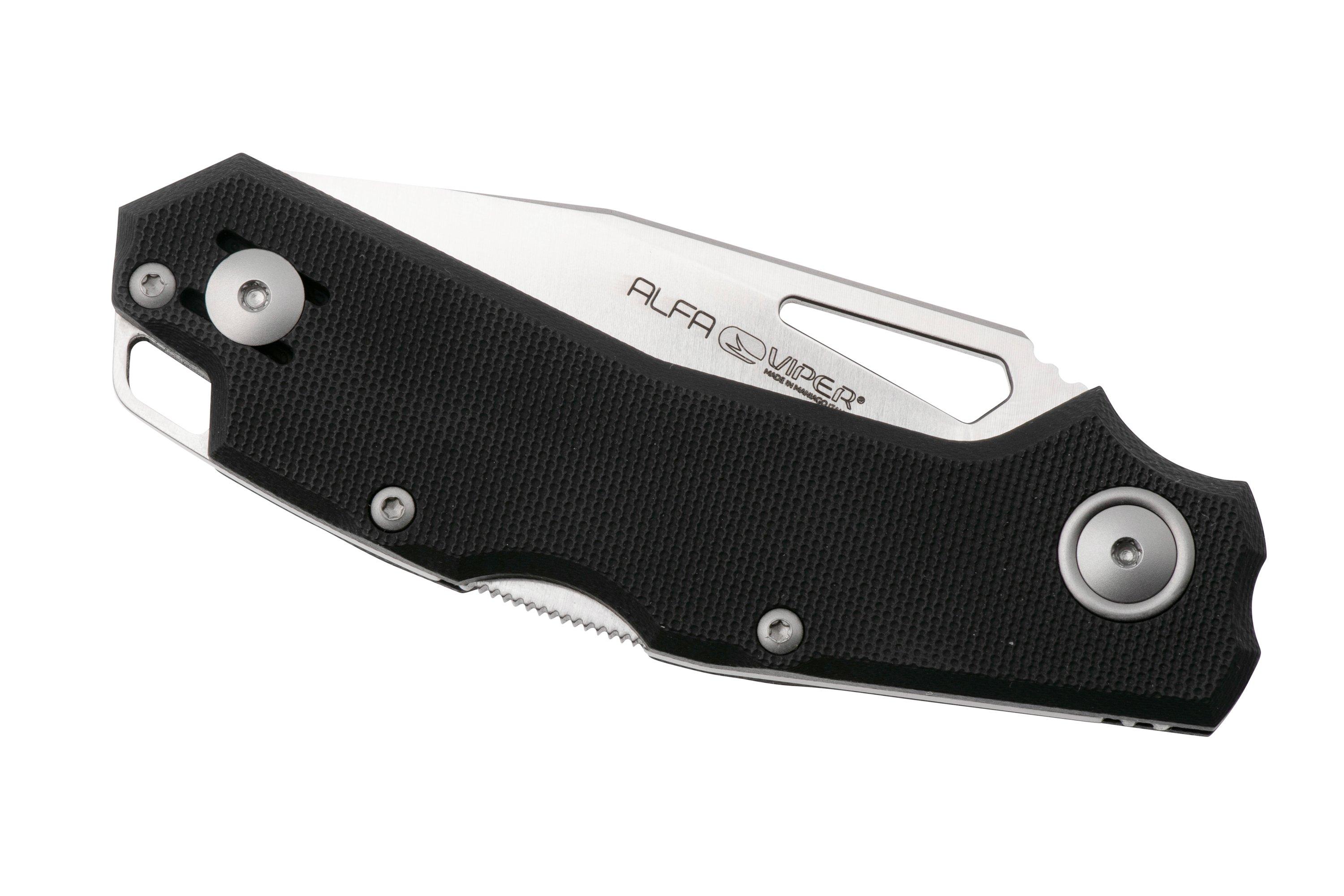 ボンボネロ　ダーク（カスタムフィン付） Viper Alfa V6020GB, Satin CPM MagnaCut, Black G10 pocket knife