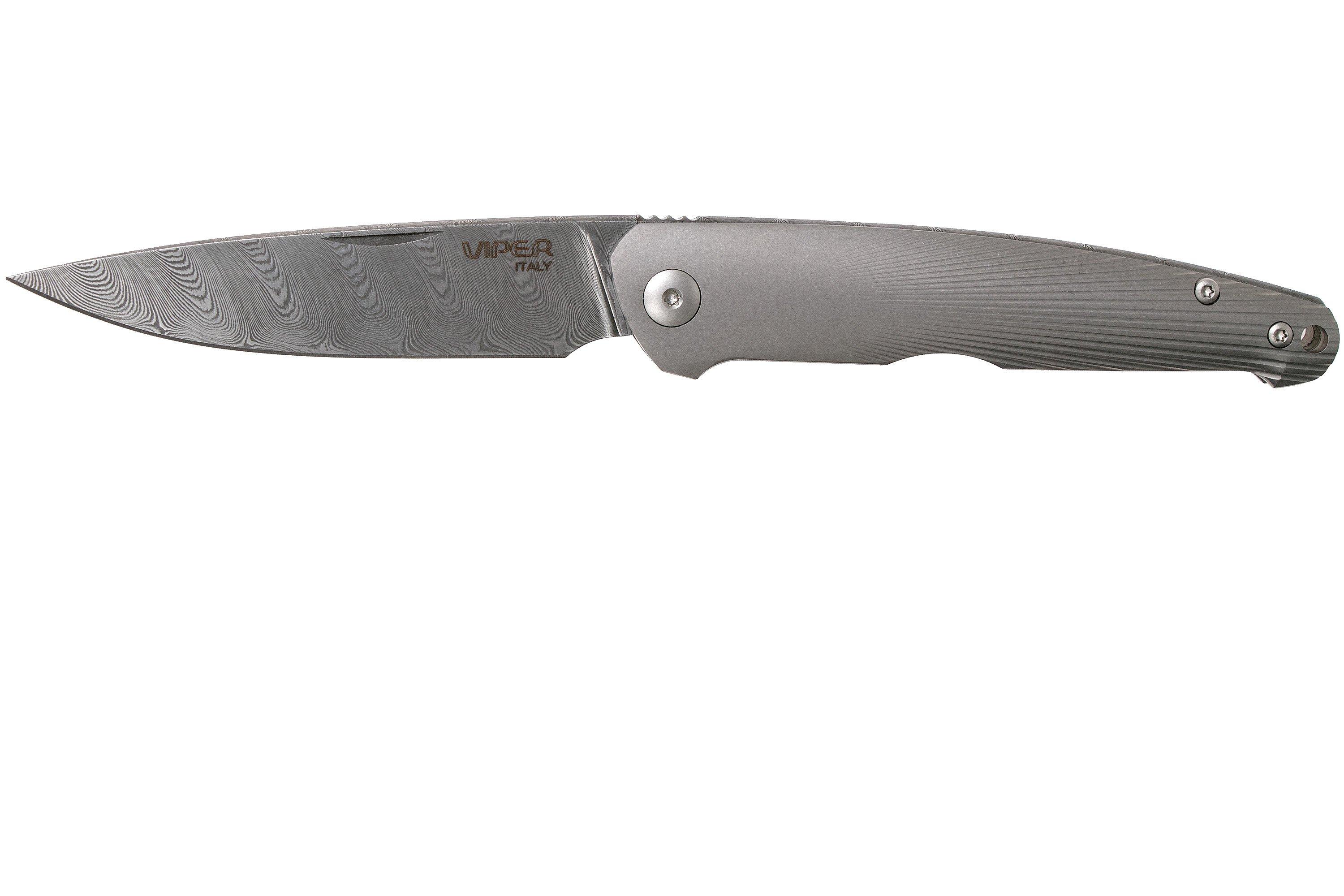 Viper Key VA5976D3TI Damascus Titanium zakmes, Jesper Voxnaes design ...