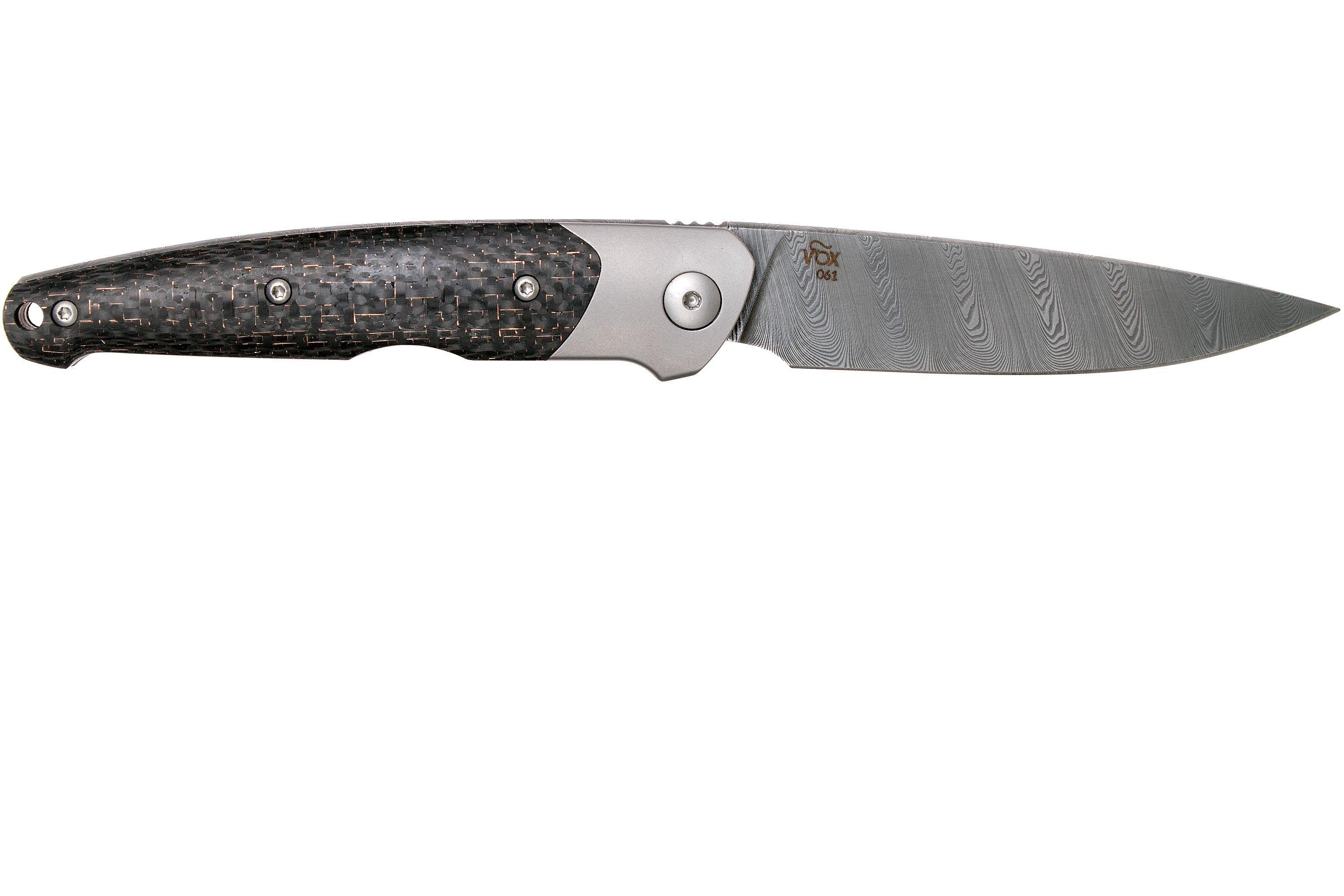 Viper Key VA5978FCB Bolster Damascus Copper Carbon fibre navaja ...