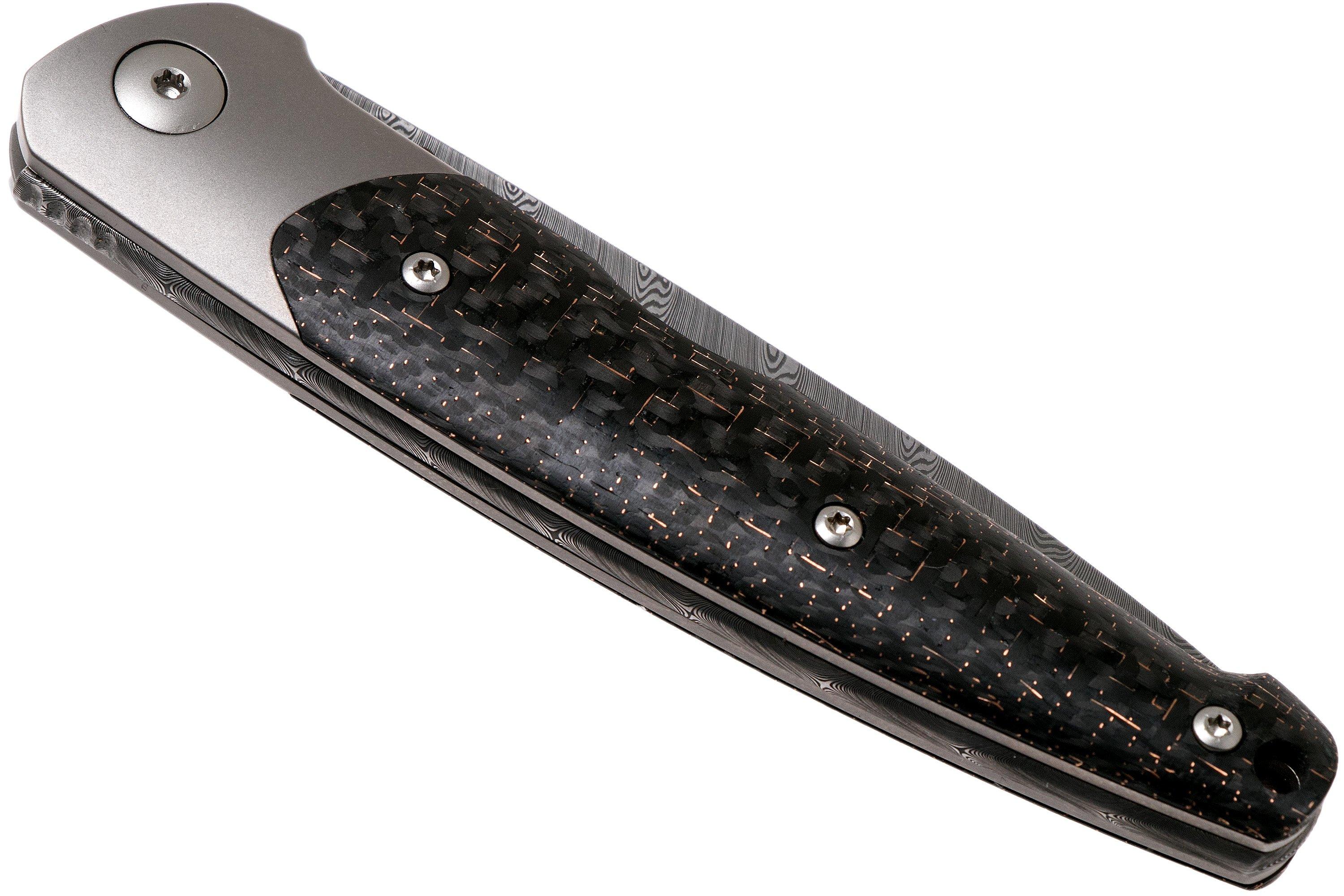 Viper Key VA5978FCB Bolster Damascus Copper Carbon fibre navaja ...