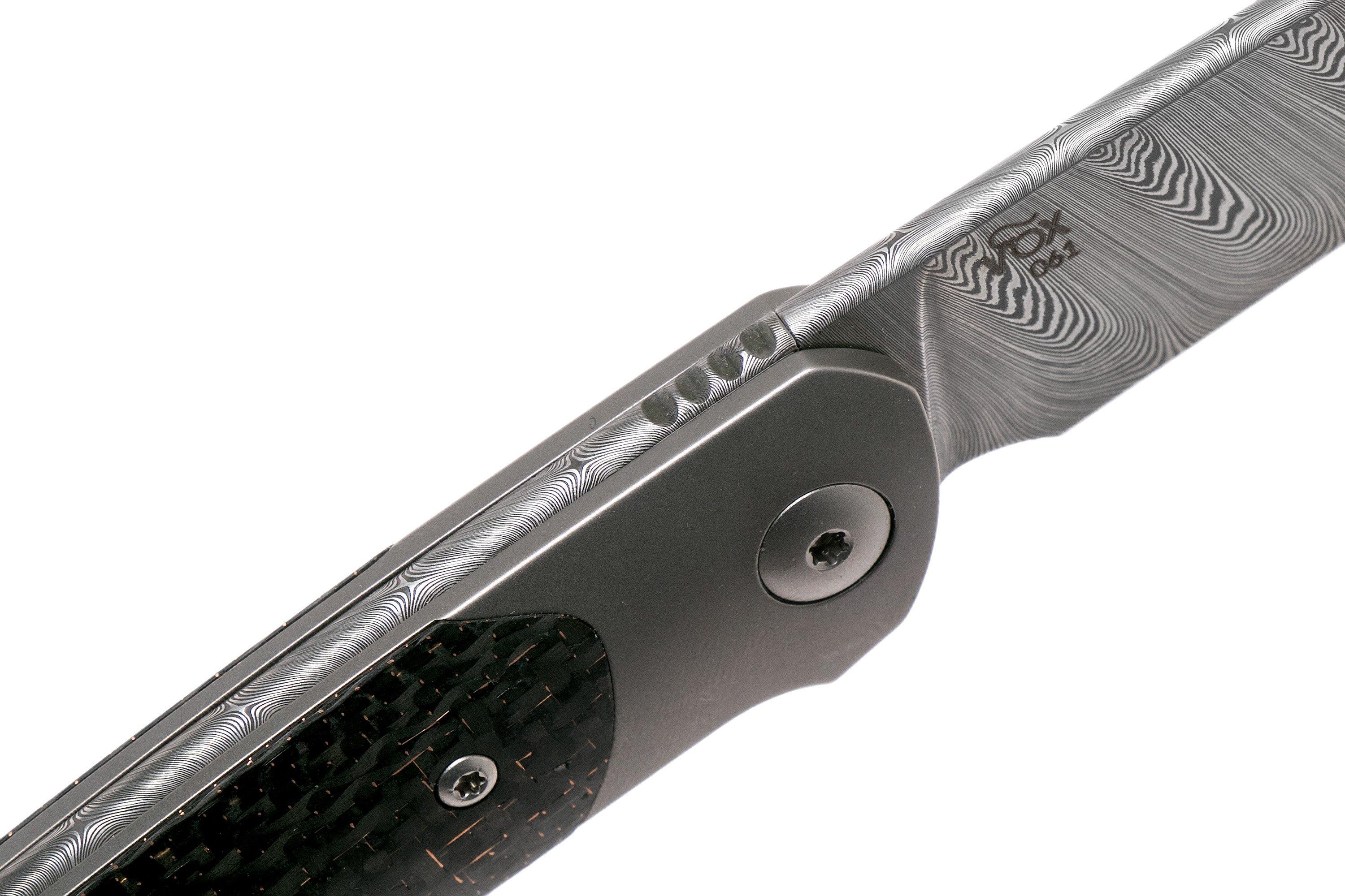 Viper Key VA5978FCB Bolster Damascus Copper Carbon fibre pocket knife