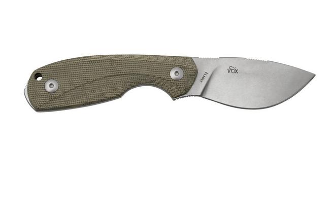 Viper Lille 1, VT4022CV, Stonewash Elmax, Green Canvas Micarta fixed knife,  Jesper Voxnaes design