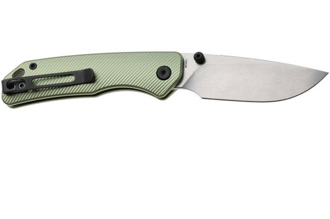 Afbeelding voor Vosteed Marten A1602 Stonewashed 154CM, Green Aluminum, zakmes