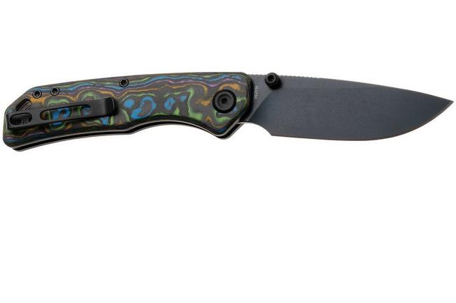 Afbeelding voor Vosteed Marten 330 A1618 Blue Stonewashed 154CM, Neon Topo Carbon Fiber, zakmes