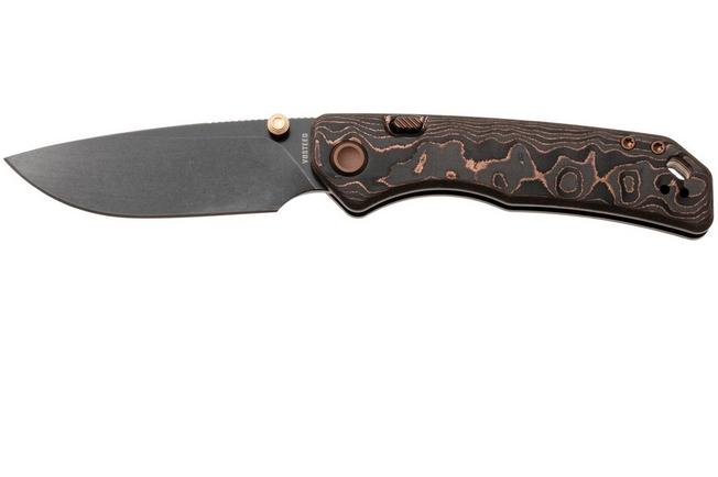Afbeelding voor Vosteed Marten 330 A1619 Blackwashed 154CM, Copper Carbon Fiber, zakmes