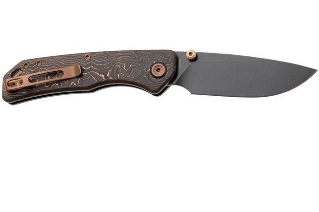 Afbeelding voor Vosteed Marten 330 A1619 Blackwashed 154CM, Copper Carbon Fiber, zakmes