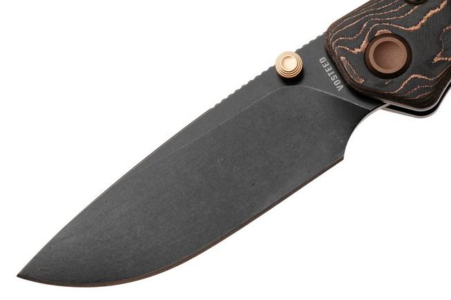 Afbeelding voor Vosteed Marten 330 A1619 Blackwashed 154CM, Copper Carbon Fiber, zakmes