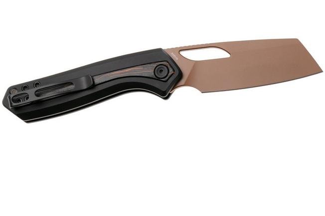 Afbeelding voor Vosteed Kroc A1802 Copper Dune PVD S35VN, Black Aluminum & Topo G10, zakmes