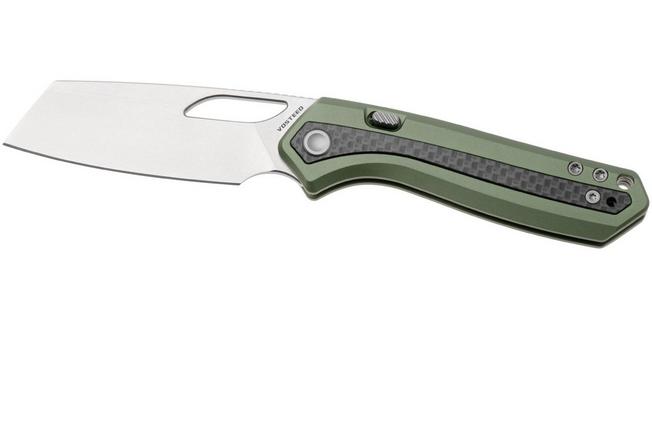 Afbeelding voor Vosteed Kroc A1803 Stonewashed S35VN, Green Aluminum & Carbon Fiber, zakmes