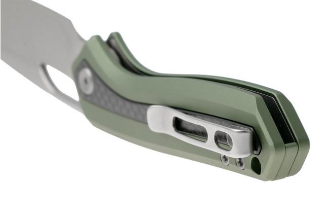 Afbeelding voor Vosteed Kroc A1803 Stonewashed S35VN, Green Aluminum & Carbon Fiber, zakmes