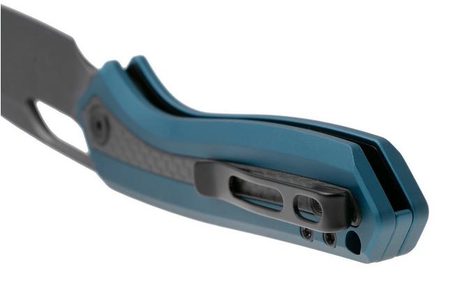 Afbeelding voor Vosteed Kroc A1804 Blackwashed S35VN, Blue Aluminum & Carbon Fiber, zakmes