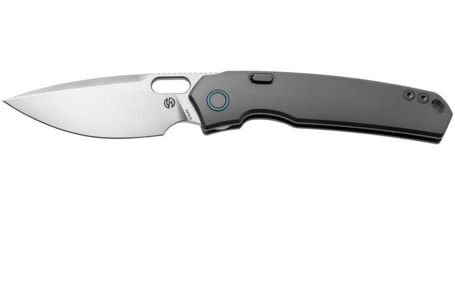 Afbeelding voor Vosteed Psyop A2204 Satin Elmax, Smooth Titanium, zakmes, Tuffknives design