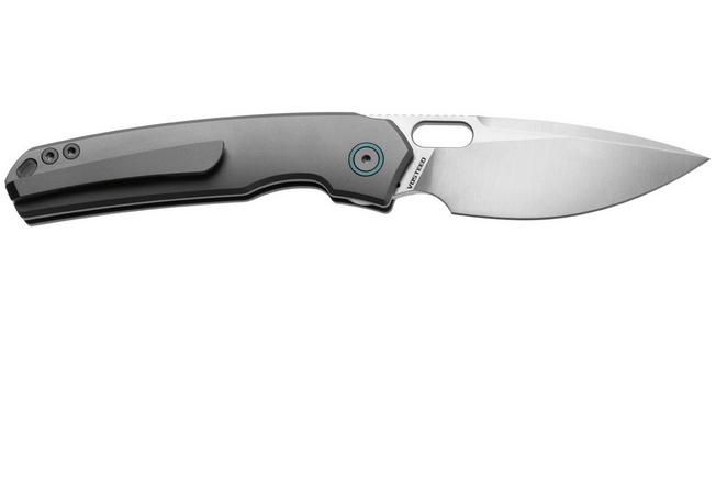 Afbeelding voor Vosteed Psyop A2204 Satin Elmax, Smooth Titanium, zakmes, Tuffknives design