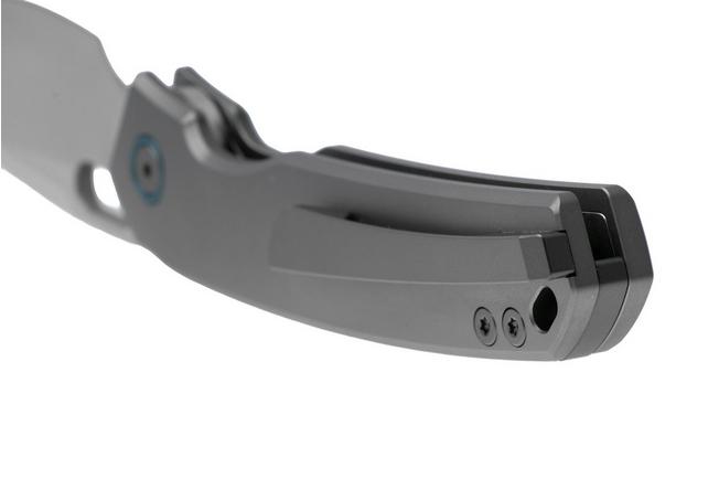 Afbeelding voor Vosteed Psyop A2204 Satin Elmax, Smooth Titanium, zakmes, Tuffknives design