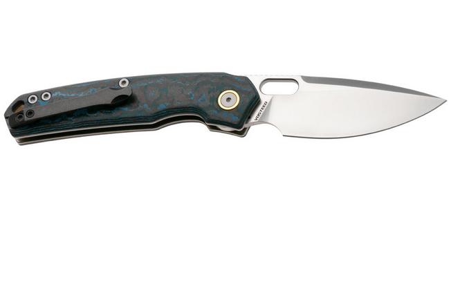 Afbeelding voor Vosteed Psyop A2208 Satin Elmax, Arctic Storm FatCarbon, zakmes, Tuffknives design