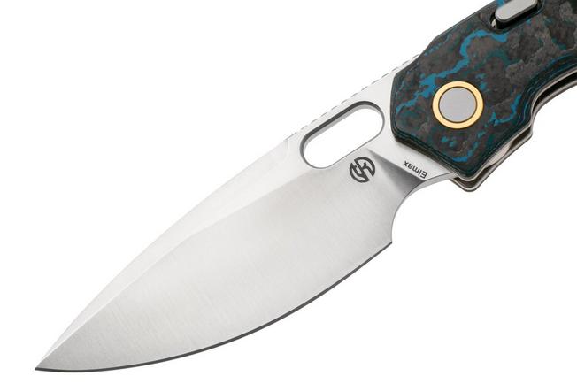 Afbeelding voor Vosteed Psyop A2208 Satin Elmax, Arctic Storm FatCarbon, zakmes, Tuffknives design