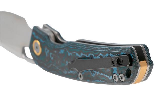 Afbeelding voor Vosteed Psyop A2208 Satin Elmax, Arctic Storm FatCarbon, zakmes, Tuffknives design