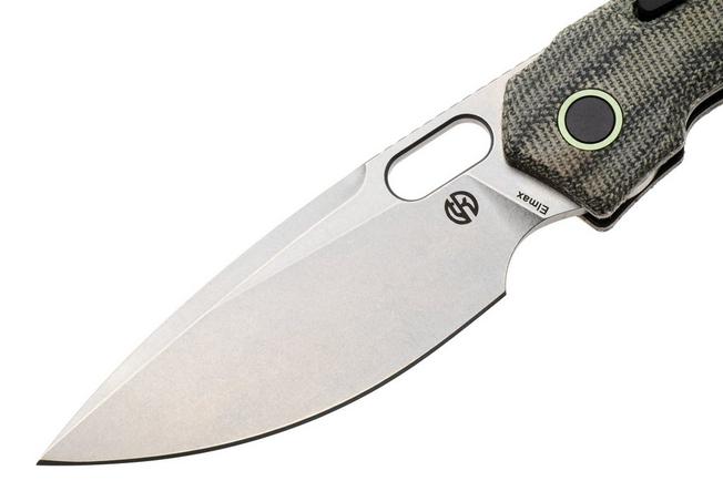 Bild für Vosteed Psyop A2211 Stonewashed Elmax, Black Norplex UltreX Micarta, Taschenmesser, Tuffknives Design