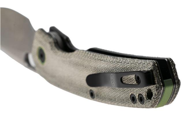 Bild für Vosteed Psyop A2211 Stonewashed Elmax, Black Norplex UltreX Micarta, Taschenmesser, Tuffknives Design