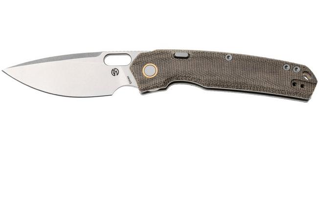 Bild für Vosteed Psyop A2213 Stonewashed Elmax, Green Norplex UltreX Micarta, Taschenmesser, Tuffknives Design